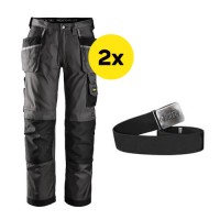 2 x Snickers 3212 3-Series Trousers, 3212 x 2 Plus A Belt
