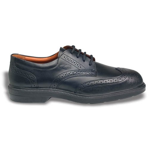 Cofra Bell Black Leather Brogue Safety Shoes with Steel Toe Caps
